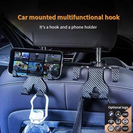 Car Hook Multifunctional Car Phone Holder Car Home Dual-Use Hook Car Rear Seat Storage Carbon Fiber 