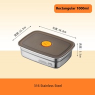 316 Stainless Steel Food Container Refrigerator Food Storage Sealed Airtight Box