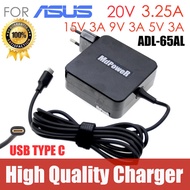 For Asus 20V 3.25A 15V 3A 9V 3A 12V 3A 5V 2A type C Laptop AC Adapter Charger zenbook3 B9440U B9440U