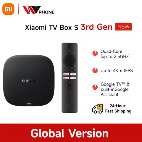 Global Version Xiaomi TV Box S 3rd Gen 4K Ultra HD 2G 32G Google TV Cast Netflix Smart TV Box Media 