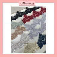 [ R-016 ] Trimming Border Lace Pengantin/Renda Baju/ Lace Baju Nikah Meter / Lace Cantik Lebar 14CM