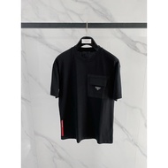 T-shirt Prada/ T-shirt kasual Prada bercorak T-shirt lengan pendek T-shirt sukan ELRO