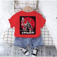 Children's samurai T-Shirt And levis Shorts 1-6 Years Old Boys And Girls Clothes Children's Clothes Newest Children's Suits
