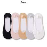 Combo 5 đôi tất tất đi giày lười nữ GOMTAT có đệm silicon chống tuột gót chất liệu cotton êm chân -