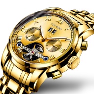 TEVISE Mens Mechanical Watches Luxury Tourbillon Skeleton Waterproof Automatic Watch for Man
