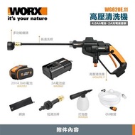 ✴️歡迎使用消費券✴️WORX WG620E.11 高壓清洗機 配20V 4.0Ah電池、2A充電座