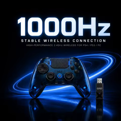 QRD Spark N7 1000Hz 2.4G Gamepad for PC PS4 PS3 Android iOS Wireless Controller Hall Effect Joystick