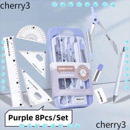 CHERRY Ruler Compass Set, Protractor Straight Ruler Drawing Stationery, Portable Measuring Ruler Mul