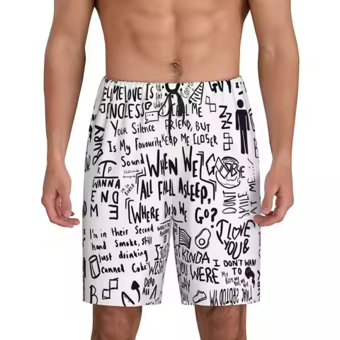 Custom Billie Eilish Short Pajama Pants Men Sleepwear Sleep Lounge Bottom Shorts Sleeping Pants