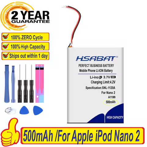 Top Brand 100% New 500mAh 616-0283 616-0287 Battery for iPod Nano 2nd Generation 2 Gen Nano 2 2G 4GB