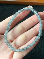 天然翡翠 緬甸 A玉 玉珠 玉鏈 手鏈 • 冰種芝麻花烏雞翡翠手串