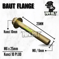 Flange Bolt M6x25mm P1.00 Key 10