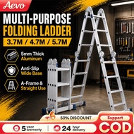 Ladder Foldable Load 1000kg 12/16/20FT Heavy Duty Thickened stainless steel Adjustable Ladder