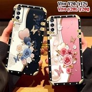 Softcase VIVO Y12S Y20 Y20S Y20A Y20SG Y20I Fashion Case Flower Motif Frame - Cute Case - Vivo Case 