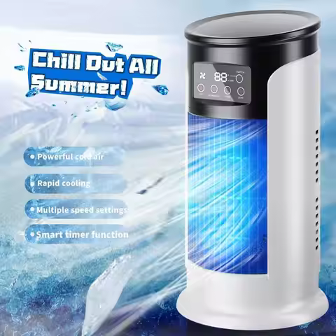USB Mini Portable Air Conditioner 6 Speeds Cooler Fan Water Cooling Air Conditioning for Home Office