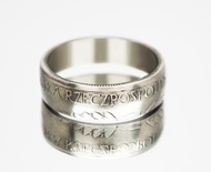 波蘭硬幣戒指 10 茲羅提 1975 年男士硬幣戒指 女士硬幣戒指