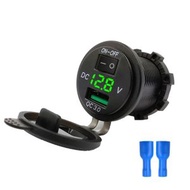 全城熱賣 - 汽車摩托車改裝USB充電器帶開關12-24V快充（綠燈）