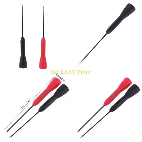 E28F 2 Pieces Piercing Needle Non-destructive Test Probe Use for Digital Multimeter Test Leads Black