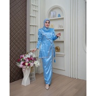KAWASAKI Premium Satin Baju Kurung Set || One Set of Swarovski Sequin Satin Span || One Set of Moder