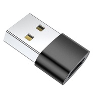 FONKEN อะแดปเตอร์แปลง USB เป็น Type-Cตัวแปลงโทรศัพท์มือถือมินิคอมพิวเตอร์พกพาปลั๊ก USB 2.0สีเงินและสีดำ