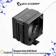Ocypus Iota A40 Dual Fan BK Black HSF CPU Air Cooler 4 Heatpipes with Dot-matrix Digital Display for