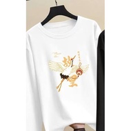 Taiwan Taiwan Ready Stock 100% Cotton Long-Sleeved T-Shirt Printed Loose Long-Sleeved T-Shirt Long-S