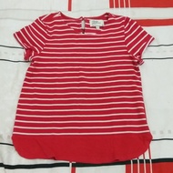 Bekas kaos anak 4t 5t 6t 7t 8t merah garis2 import padini malaysia