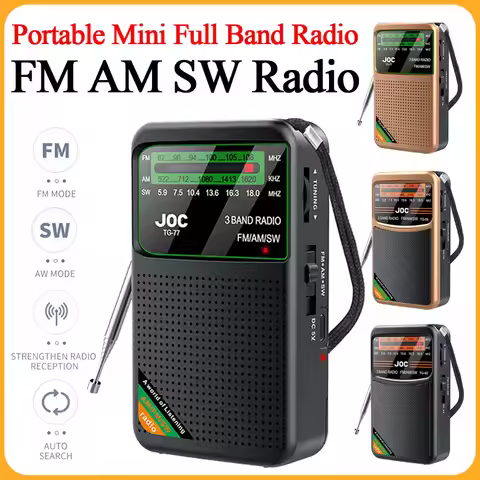 Portable Mini Full Band Radio FM AM SW Radio Best Reception Battery Operated Radio with HD Display S