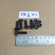 CB BOLT NUT 1/4X1 KEY 10 LENGTH 2.5cm TRUCK BAMPER FENCE BOLT 1/4 X 1 INCH IN INCH BLACK 2.5 cm 25 M