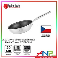 Chảo Vân Đá Chống Dính, Sâu Lòng 3 Lớp inox Liền Khối - ELMICH TRI-MAX CZ (Size 20cm/EL-3835, 24cm/E