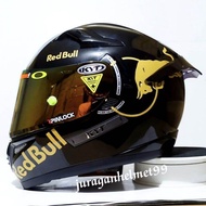 helm full face kyt K2 raider putih paket ganteng red bull