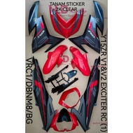 COVERSET COVER SET TANAM (HLD RACING) STICKER TANAM Y15 Y15ZR V2 EXCITER RC merah