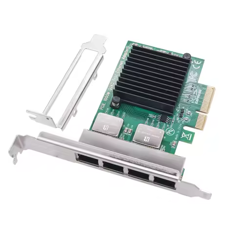 4Port Network Card I350-T4V2 I350AM4 Chip PCI Express X4 to Quad RJ45 NIC 10/100/1000Mb Gigabit Ethe