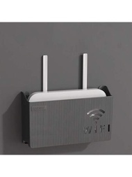 1 件壁掛式 Wifi 儲存架,路由器儲存盒,無需鑽孔,客廳牆壁電線管理