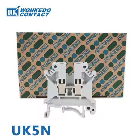 UK 5N Screw Feed-through Terminal Block Din Rail 0.2-4mm² Electrical Connector Universal Plug Conndu