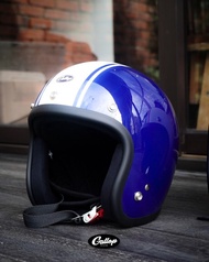 GALLOP 復古安全帽 設計款 藍白