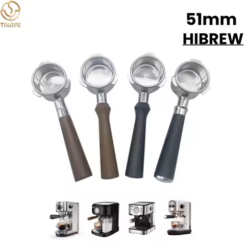51mm Coffee Bottomless Portafilter Compatible with HiBREW H10B/H11/H8A/H5 Espresso Machine 2 Cups Fi