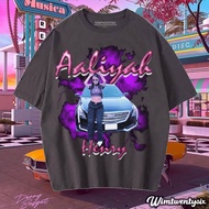 AALIYAH ROCK THE BOAT VINTAGE TEE (OVERSIZE DARK GREY T-SHIRT)