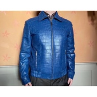 Stefano Ricci/Stephen Jaket Kulit Buaya Lelaki Jaket Kulit Atas Kot