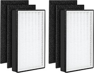 Fette Filter - Filter Type A2 H13 Grade True HEPA , Compatible with Filtrete Room Air Purifier FAP-C02-A2, FAP-C03-A2, FAP-T03-A2, FAP-SC02L, Part # 1150101, Filter A2 - Pack of 2 + 4 Carbon Filters