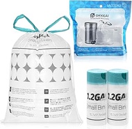 OKKEAI Tear-Resistant Bin Liners 5 L with Drawstring Opaque Bin Bags Small Bin Bags Cosmetic Carry H