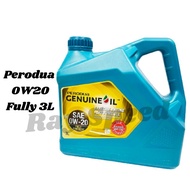 Perodua Genuine Oil 0W20 Fully Synthetic Axia Engine Oil 3Litre for Axia and Bezza 1.0cc