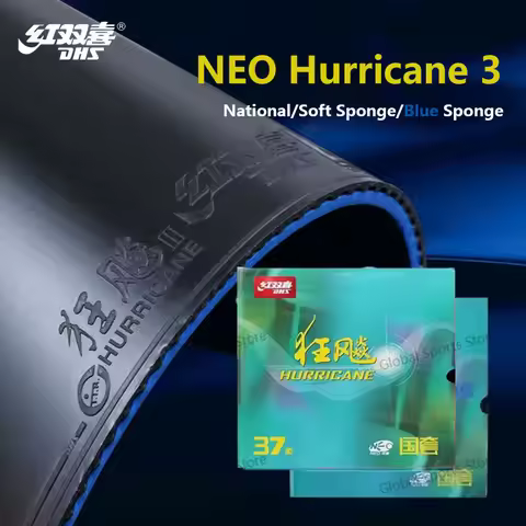 DHS Neo Hurricane 3 National Table Tennis Rubber H37 Soft Orange Sponge Blue Sponge Professional Tac