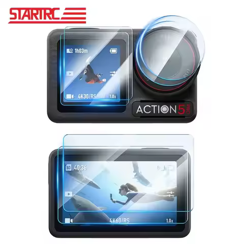 STARTRC For DJI Action 5 Pro Lens Protector HD 9H Screen Tempered Glass Film For DJI Osmo Action 5 P