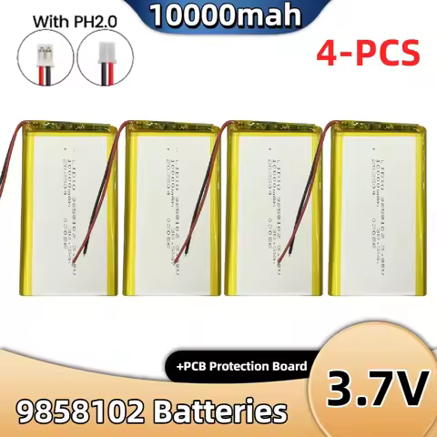 9858102 High Capacity 10000mah 3.7V Battery+PCB Protection Board Rechargeable Flat Battery Laptop Ba