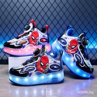(Higher quality version) Children's Runaway Shoes Four-Wheel Charging Luminous Roller Skate Shoes Bo