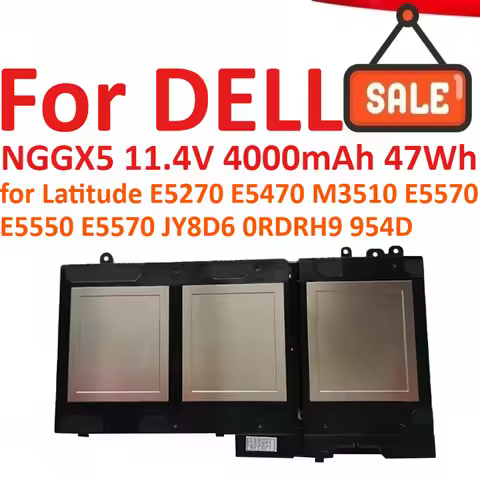 New NGGX5 11.4V 4000mAh 47Wh Laptop Battery For DELL Latitude E5270 E5470 M3510 E5570 E5550 E5570 JY