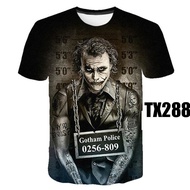 Men's T-shirt 3D Joker Short sleeved Fun T-shirt Top and T-shirt Hot selling Joker 3D Printed T-shir