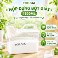 TOPGIA 1500ml laundry detergent container has a sealed, moisture-proof lid, comes with a convenient 
