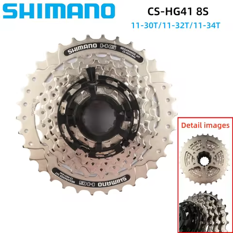 SHIMANO HG41 Cassette Sprocket 8 Speed CS-HG41 11-30T/11-32T/11-34T Freewheel Bicycle Parts For MTB 
